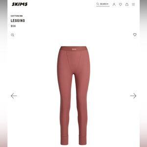 SKIMS Kids Cotton Rib Leggings - Mauve